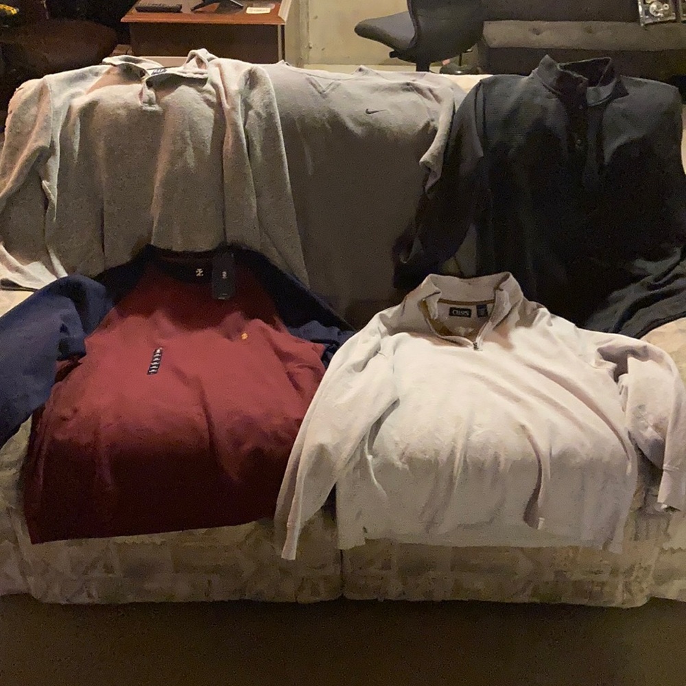 Lot of 5 XXL Crewneck Sweatshirt Bundle Nike Chaps Izod Under Armour Gap